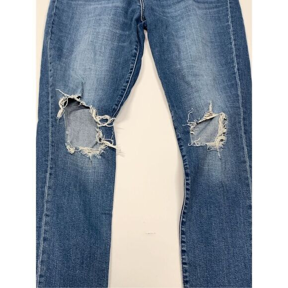 Levi's Women's 721 High Rise Skinny Distressed Cotton Jeans Blue Washed Size 31 - Picture 5 of 8